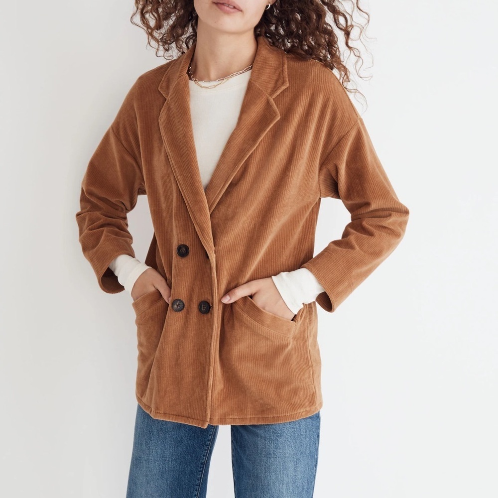 Madewell Knit Corduroy Redford Blazer XXS Brown‎ Jacket